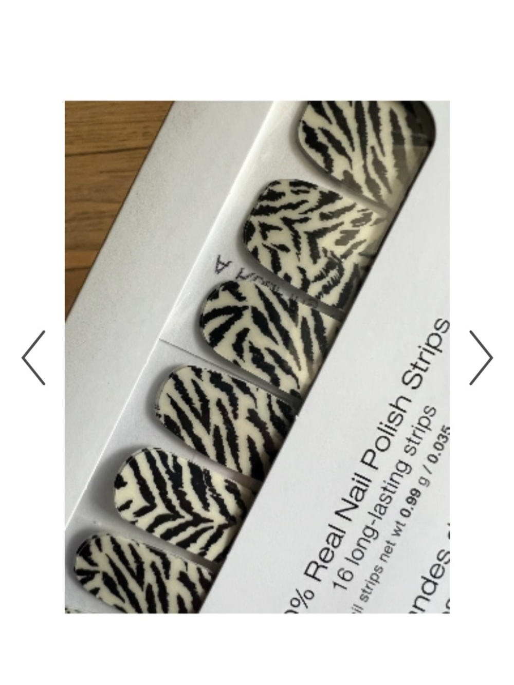 Color Street Nail Polish Strips A Roar-ing Time FDL062 clear black zebra stripe